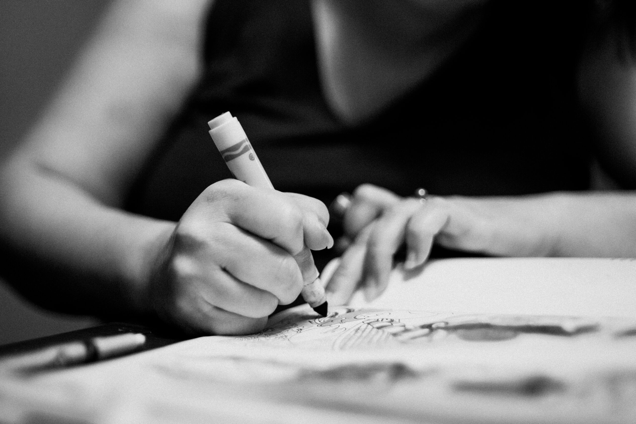 Markers, art, black and white, fujifilm x-pro3