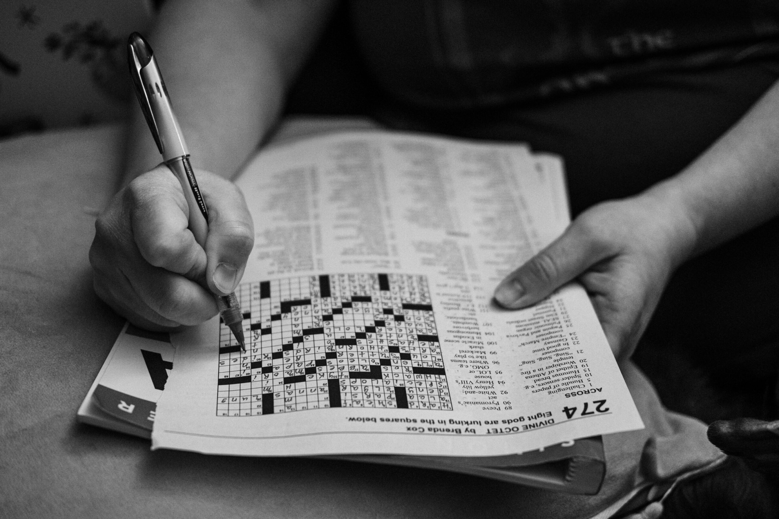 Crossword Puzzle, art, black and white, fujifilm x-pro3