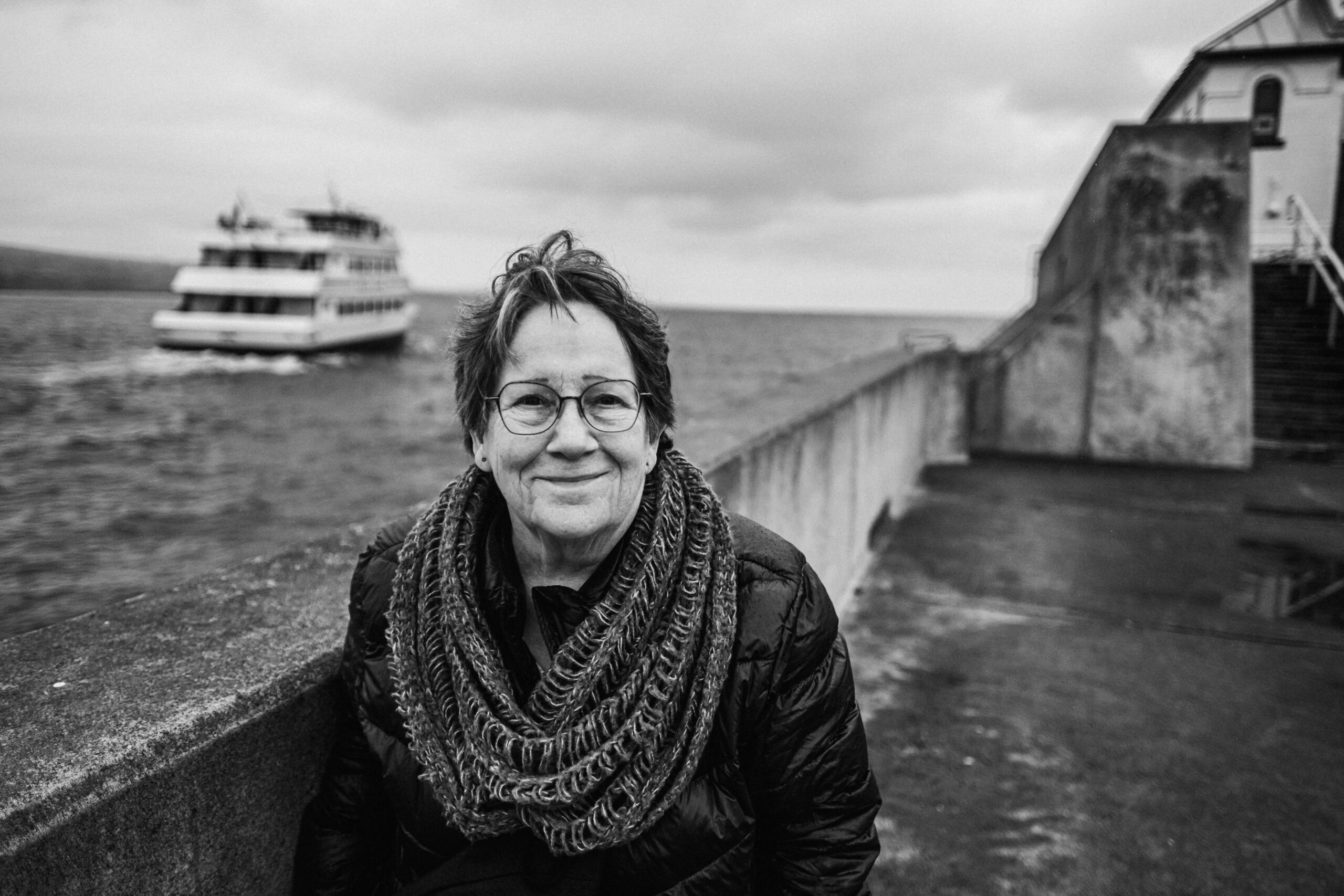 Duluth, woman, Lake Superior, art, black and white, fujifilm x-pro3