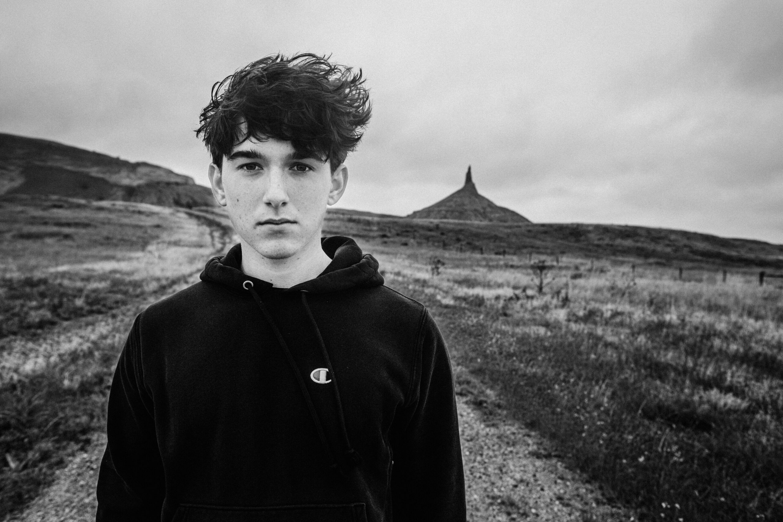 Nebraska, Chimney Rock, Teen, art, black and white, fujifilm x-pro3